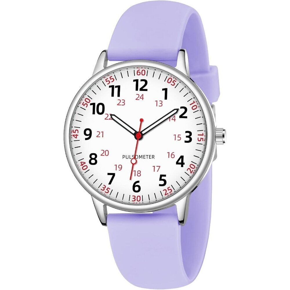 Women's Purple Waterproof Analog Silicone Stylish Second Hand Buckle Wrist Watch